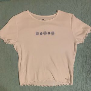 Hollister white baby tee size-M